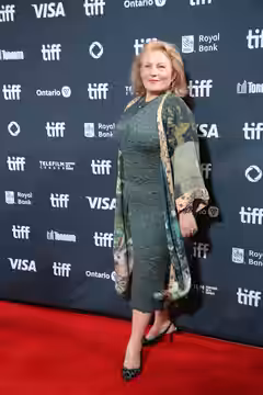 Elizabeth Saunders, actor, at the 2024 Toronto International Film Festival (TIFF) for the movie The Shrouds.