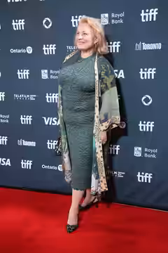 Elizabeth Saunders, actor, at the 2024 Toronto International Film Festival (TIFF) for the movie The Shrouds.