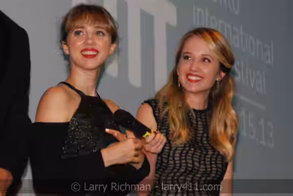 Actresses Zoe Kazan &amp; Megan Park at "The F Word" World Premiere on Saturday, September 7, 2013 at the Ryerson Theatre in Toronto, Canada. Photo by Larry Ric