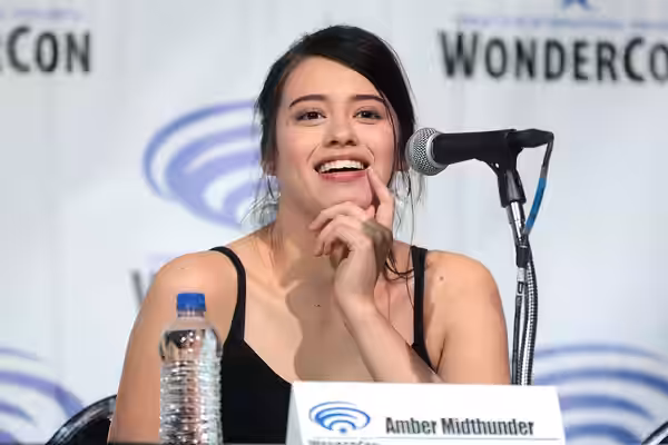 Amber Midthunder speaking at the 2019 WonderCon, for "Legion", at the Anaheim Convention Center in Anaheim, California. Please attribute to Gage Skidmore if use
