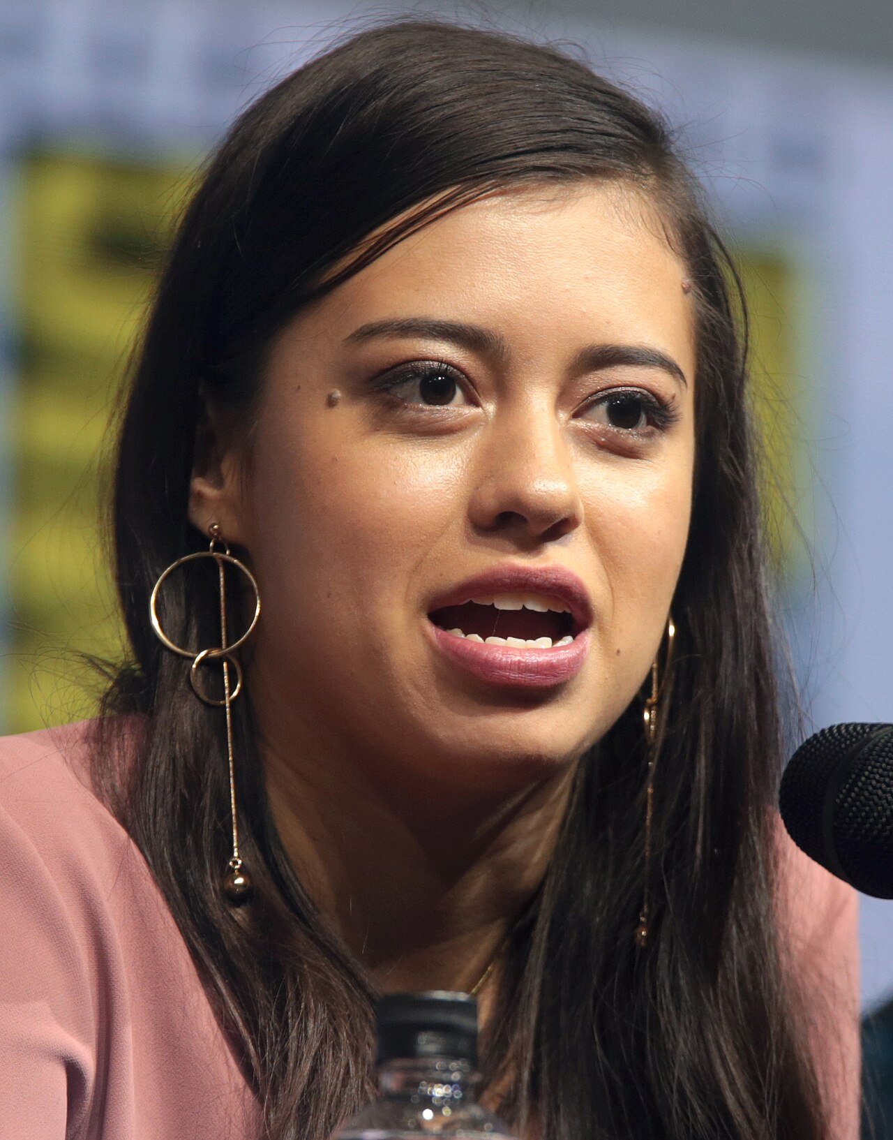 Amber Midthunder speaking at the 2018 San Diego Comic Con International, for "Legion", at the San Diego Convention Center in San Diego, California. Please attri