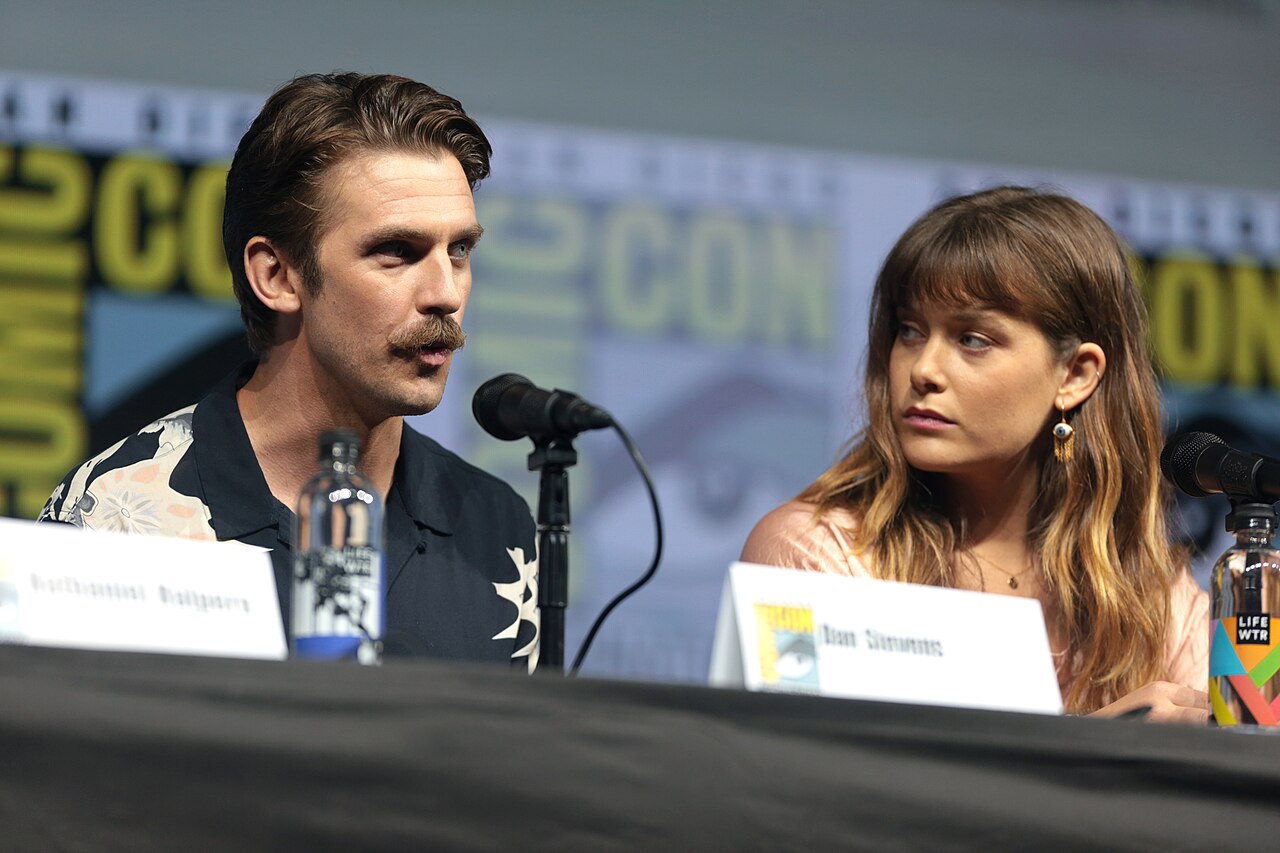 Dan Stevens and Rachel Keller speaking at the 2018 San Diego Comic Con International, for "Legion", at the San Diego Convention Center in San Diego, California.
