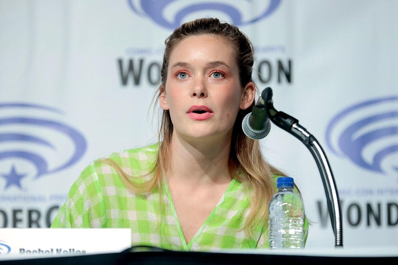 Rachel Keller speaking at the 2019 WonderCon, for "Legion", at the Anaheim Convention Center in Anaheim, California. Please attribute to Gage Skidmore if used e