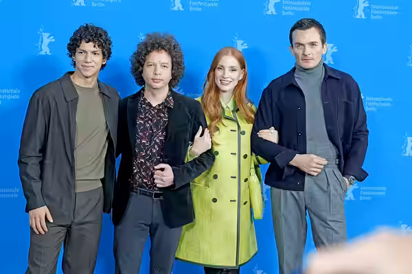 Film Crew of Dreams at Berlinale 2025:Isaac Hernández,Michel Franco,Jessica Chastain, Rupert Friend
