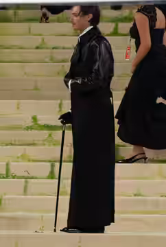 Patrick Schwarzenegger at the 2026 Met Gala, wearing fashion in theme of "Costume Art"