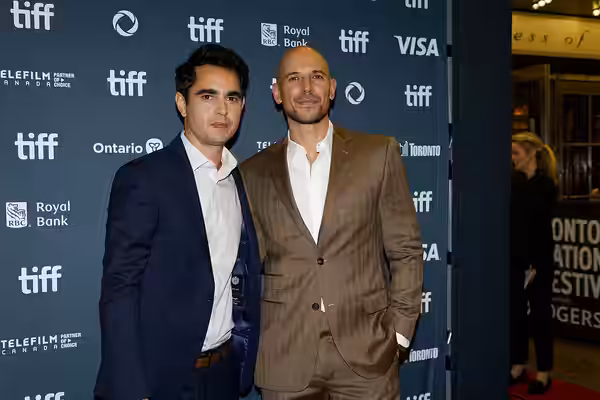 Max Minghella and Fred Berger at the 2024 Toronto International Film Festival (TIFF) for the movie Shell.