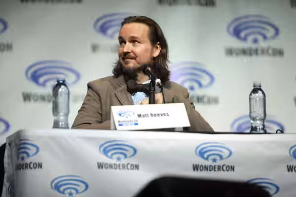 Matt Reeves speaking at the 2014 WonderCon, for "Dawn of the Planet of the Apes", at the Anaheim Convention Center in Anaheim, California. Please attribute to G