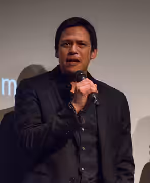 Chaske Spencer during a discussion following the U.S. premiere of Woman Walks Ahead at the 2018 Tribeca Film Festival.