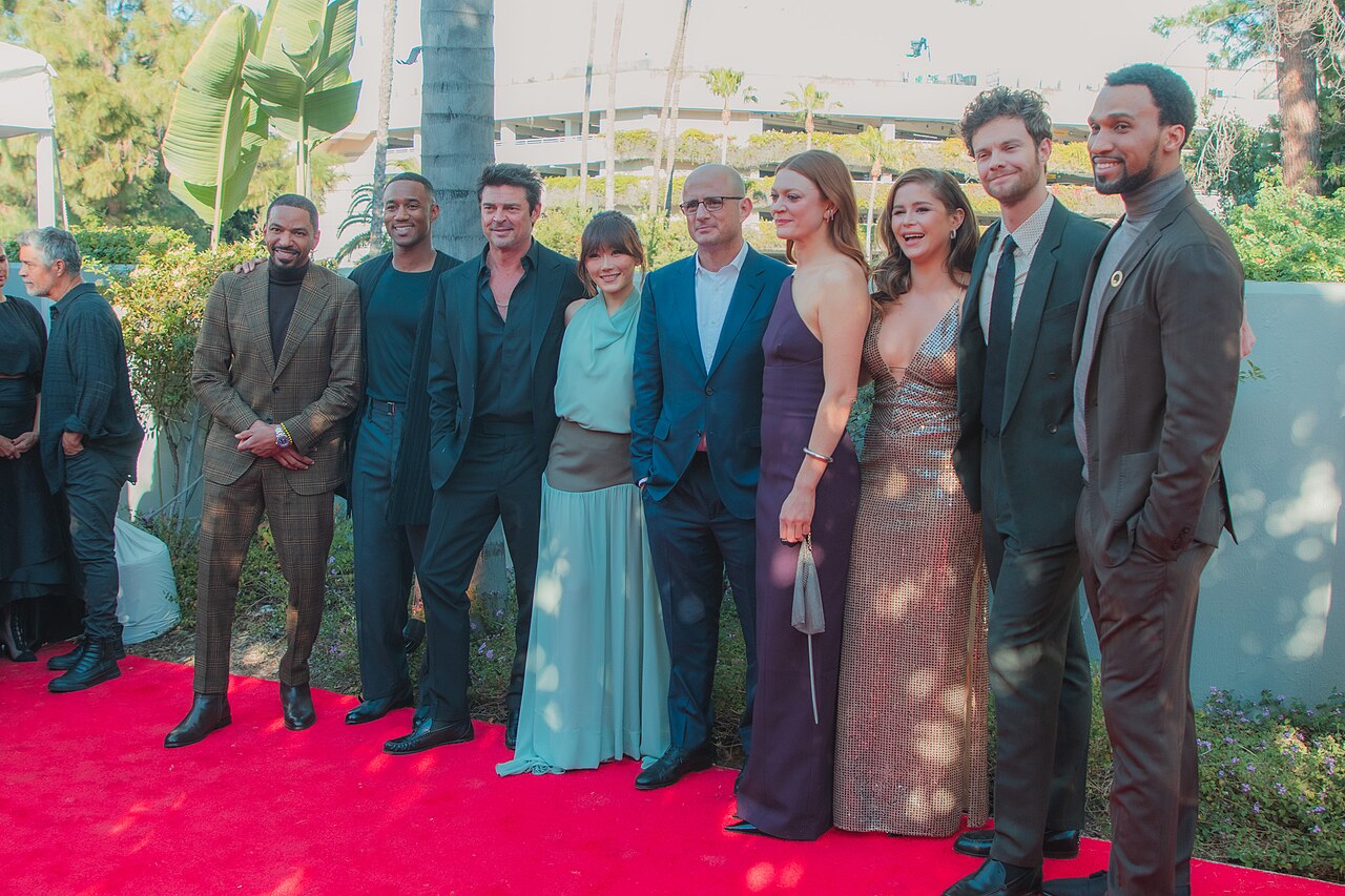 Laz Alonso, Jessie T. Usher, Karl Urban, Karen Fukuhara, Eric Kripke, Colby Minifie, Erin Moriarty, Jack Quaid, and Nathan Mitchell at the 53rd Saturn Awards (2026)