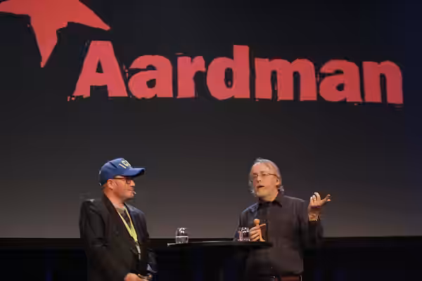 Medvirkende: Peter Lord (Aardman Animations) Moderator: Per Sundnes (TV 3) (2014)