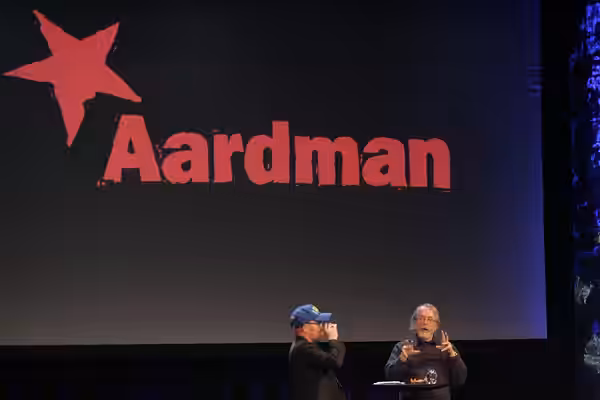 Medvirkende: Peter Lord (Aardman Animations) Moderator: Per Sundnes (TV 3) (2014)