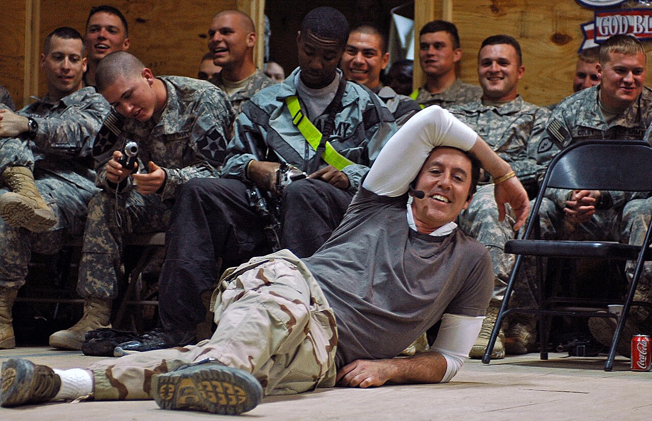 Mad TV comedian Michael McDonald performs at Forward Operating Base Warhorse, Iraq, for the Soldiers of 4th Stryker Brigade Combat Team, 2nd Infantry Division,  (2007)