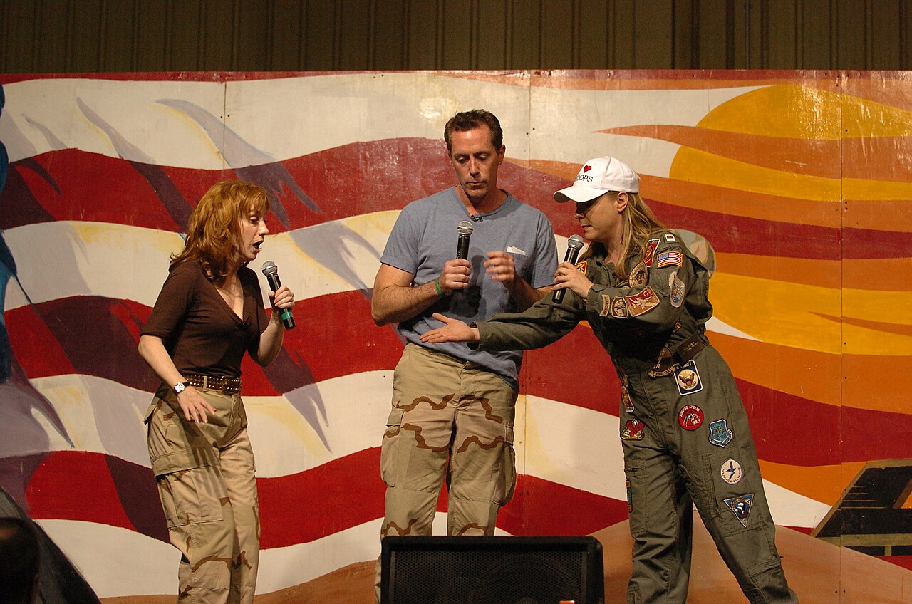 TIKRIT, Iraq (Mar. 17, 2006) -- Kathy Griffin, Karri Turner and Michael McDonald perform an improv skit for Soldiers and Airmen of Task Force Band of Brothers a