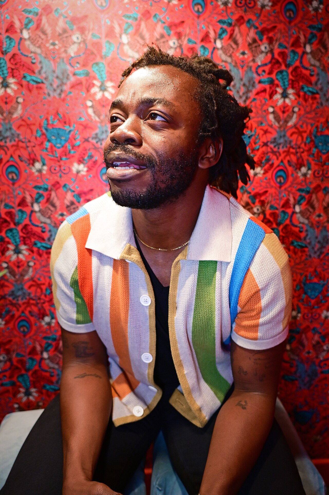 Demi Adejuyigbe photographed at Monkey Barrel Comedy during Edinburgh Festival Fringe 2026, by Philip Romano
