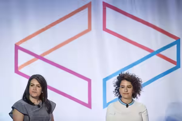 Marie Claire Editor in Chief Anne Fulenwider interviews Broad City's Abbi Jacobson and Ilana Glazer on the YP Stage on Day 1 of Internet Week New York May 18, 2 (2015)
