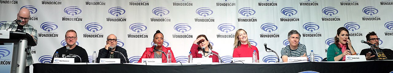 Casey Willis, Matt Thompson, H. Jon Benjamin, Aisha Tyler, Jessica Walter, Judy Greer, Chris Parnell, Amber Nash and Lucky Yates speaking at the 2019 WonderCon,