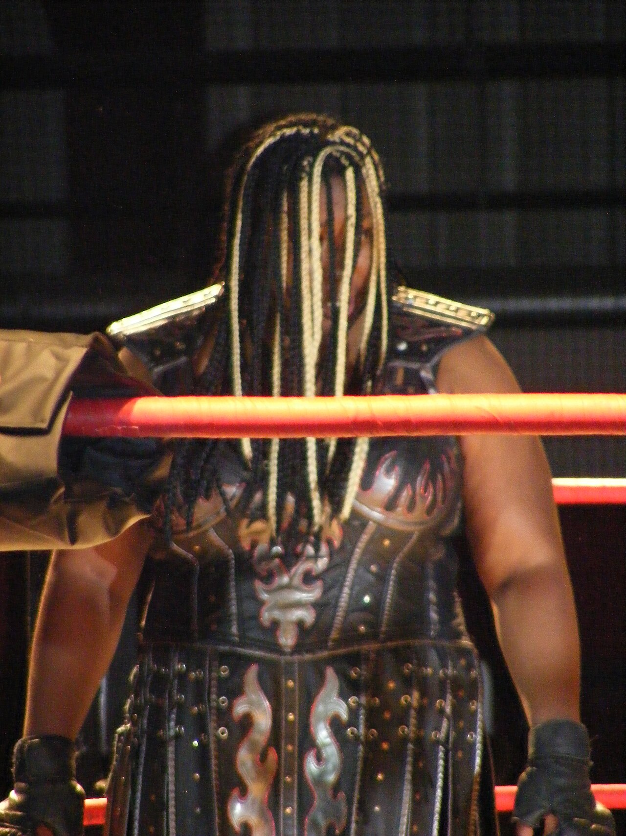 Female wrestler Kia Stevens, also known as Awesome Kong, at the TNA show at Derby, VT (2008)