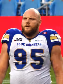 Jake Thomas, defensive lineman for Winnipeg Blue Bombers. (2025)