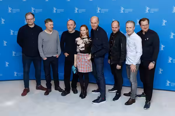 Cast &amp; Crew beim Photo Call von Kongens Nei (The King's Choice) bei der Berlinale 2017: Jan Trygve Røyneland (Drehbuchautor/Screenwriter) Andreas Lust (Scha