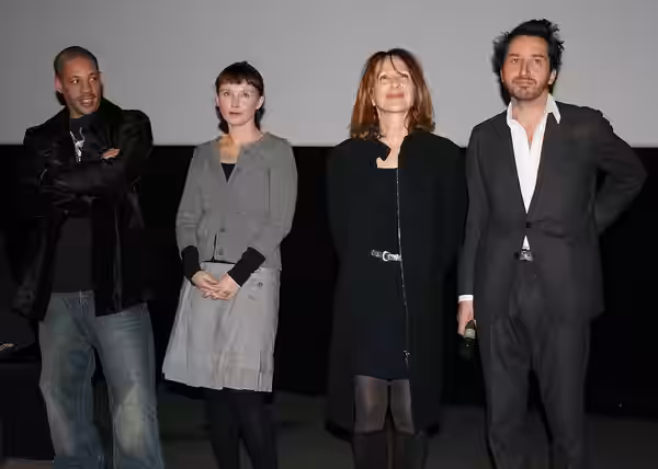 JoeyStarr, Sandrine Le Berre, Nathalie Baye et Édouard Baer à l'avant-première de Passe-passe diffusée à l'UGC Ciné Cité Les Halles, à Paris. (2008)