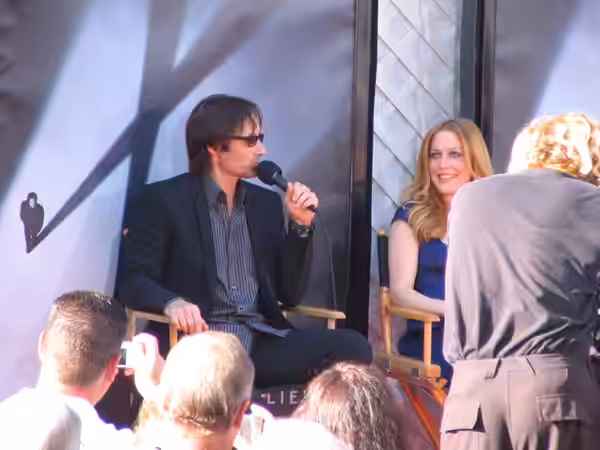 David Duchovny and Gillian Anderson at the premiere of "The X-Files: I Wanto To Believe" (2008)