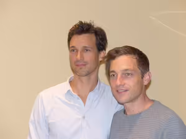 Florian David Fitz zusammen mit Volker Bruch, Hin und weg Kinotour-Dortmund 2014