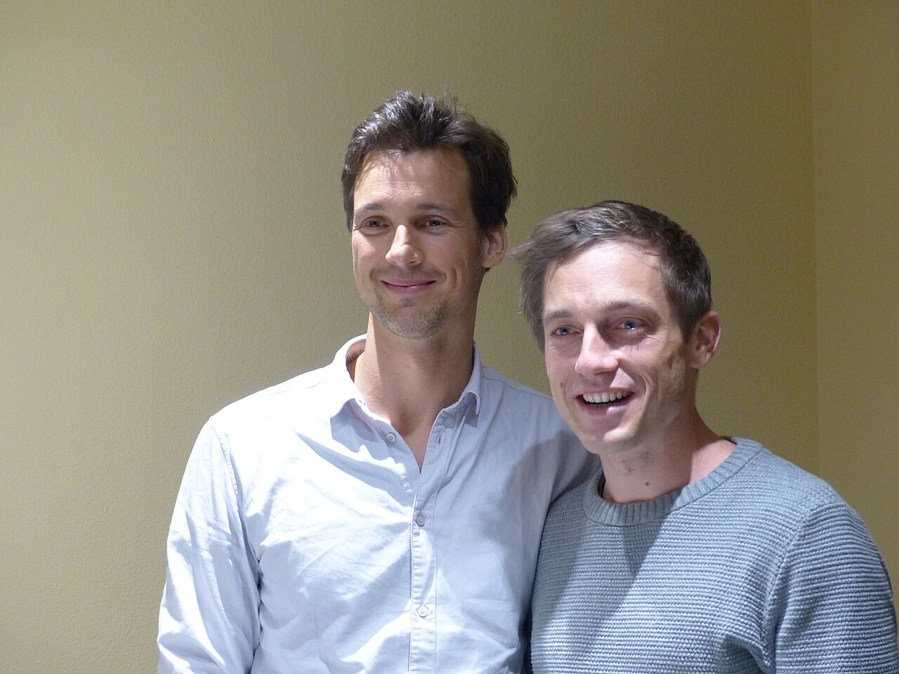 Florian David Fitz zusammen mit Volker Bruch, Hin und weg Kinotour-Dortmund 2014