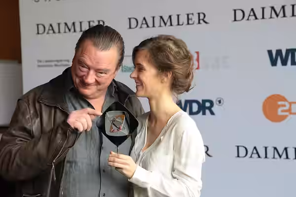 Liv Lisa Fries, Peter Kurth beim Grimme-Preis 2018, am 13.04.2018 in Marl.