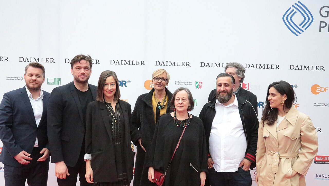 Marvin Kren, Ronald Zehrfeld, Johanna Wokalek, Petra Heim, Heide Schwochow, Kida Khodr Ramadan, Matthias Glasner, Maryam Zaree beim Grimme-Preis 2018, am 13.04.