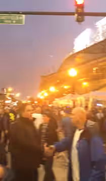 Was taking a photo of the scene at the intersection. Only later, when I looked at the photos I had taken, did I realize among those in the crowd was Jeff Garlin (2016)