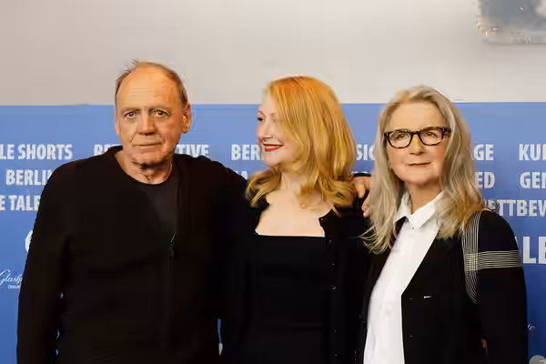 Bruno Ganz, Patricia Clarkson und Sally Potter bei der Pressekonferenz zu The Party bei der Berlinale 2017