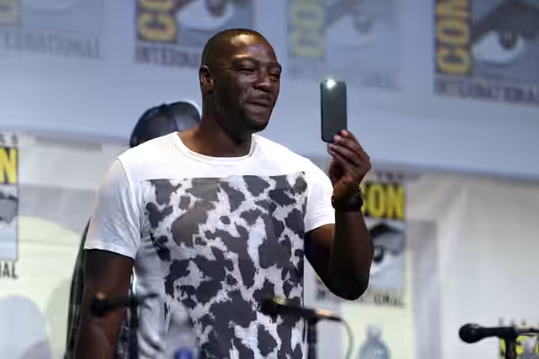 Adewale Akinnuoye-Agbaje speaking at the 2016 San Diego Comic Con International, for "Suicide Squad", at the San Diego Convention Center in San Diego, Californi