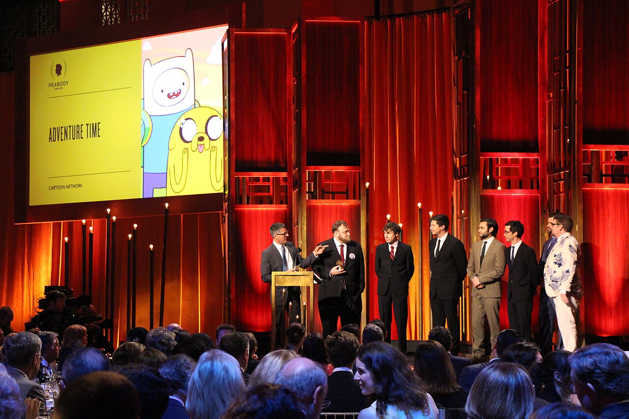 Chief Content Officer for Cartoon Network Studios Rob Sorcher accepts the Peabody for Adventure Time with Pendleton Ward, Patrick McHale, Kent Osborne, Adam Mut (2015)