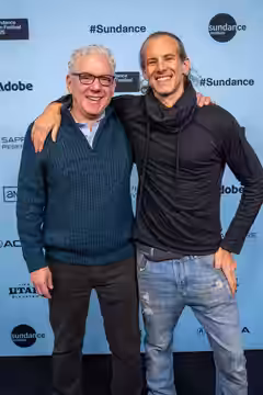 Robert May and Jason Sosnoff at the 2025 Sundance Film Festival for Bucks County, USA
