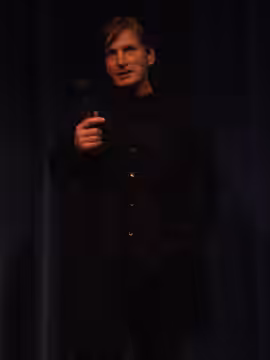 Joe Dallesandro after a showing of the documentary Little Joe (which is about him), 2009 Seattle International Film Festival.