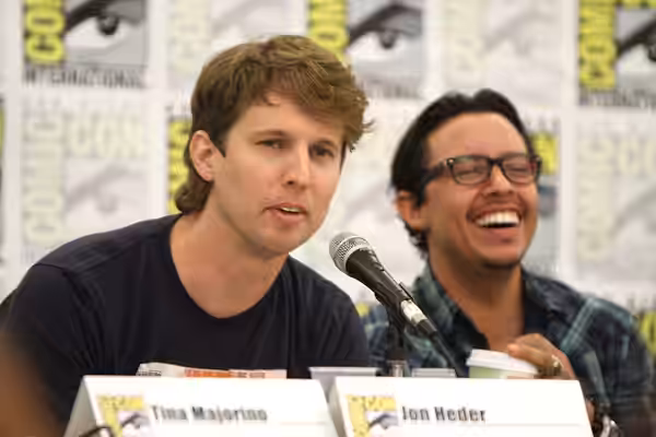 Jon Heder and Efren Ramirez at the 2011 San Diego Comic-Con International in San Diego, California. Please attribute to Gage Skidmore if used elsewhere.