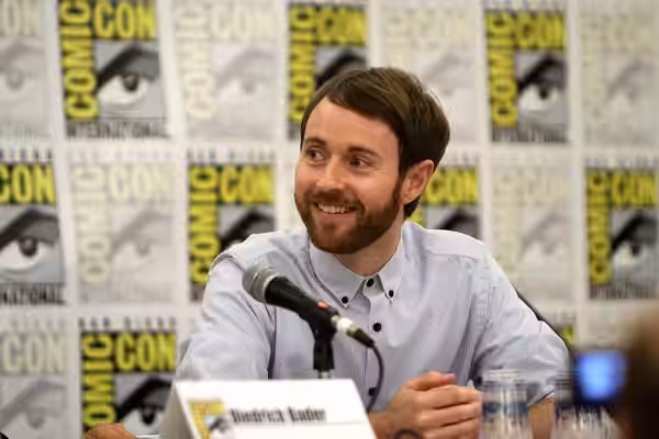 Aaron Ruell at the 2011 San Diego Comic-Con International in San Diego, California. Please attribute to Gage Skidmore if used elsewhere.