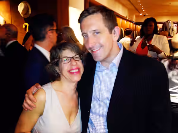 Jackie Hoffman and Brian Doherty at the Wall Street Journal's 'Salute to the Tony Awards' party. (2014)