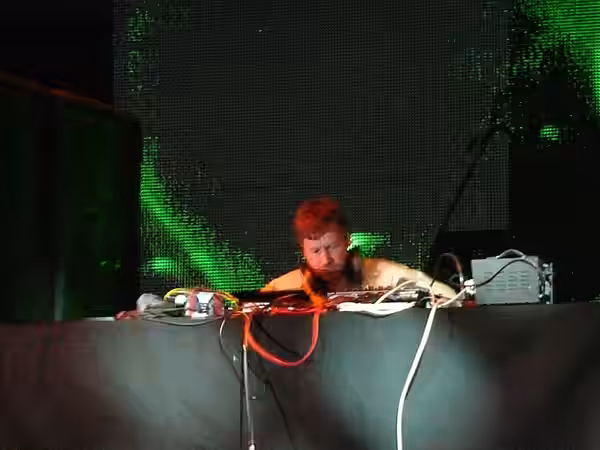 Aphex Twin performing a show in 2008