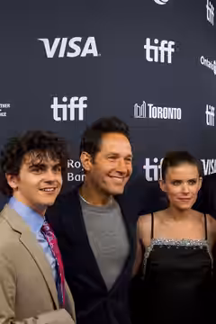 Jack Dylan Grazer, Kate Mara and Paul Rudd at the 2024 Toronto International Film Festival (TIFF) for the movie Friendship.