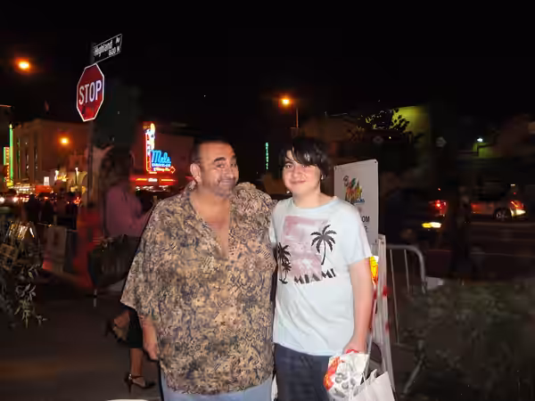 Ken Davitian shown here with fan (2008)