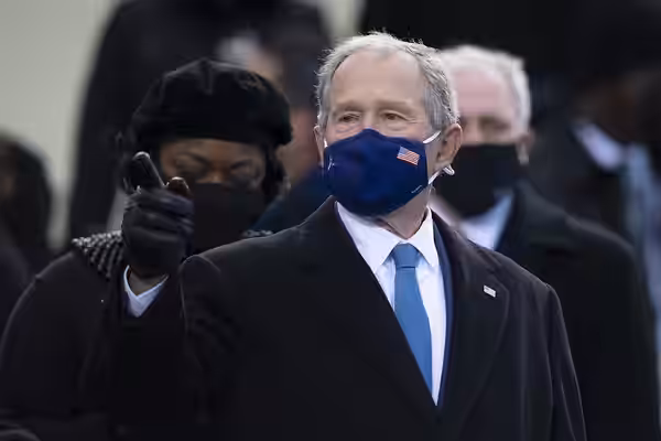 Former President George W. Bush attends the 59th Presidential Inauguration ceremony in Washington, Jan. 20, 2021. President Joe Biden and Vice President Kamala 