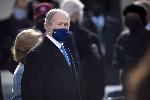 Former President George W. Bush attends the 59th Presidential Inauguration ceremony in Washington, Jan. 20, 2021. President Joe Biden and Vice President Kamala 