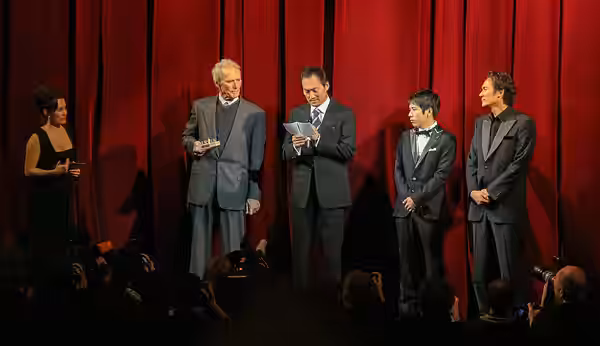 Clint Eastwood and the actors of Letters from Iwo Jima at the Berlinale 2007