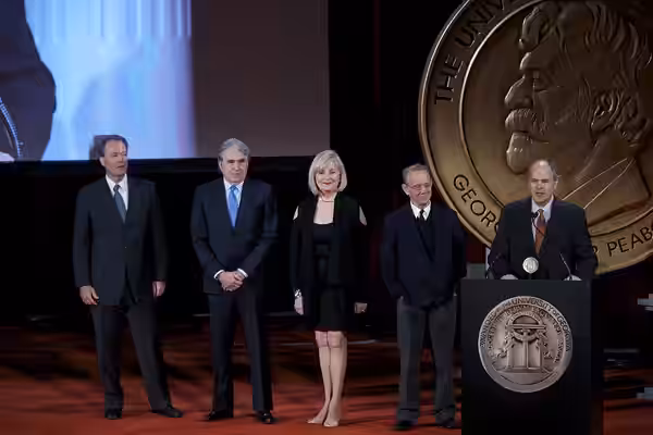David Horn, Albert Tapper, Barbara Brilliant, Joel Grey and Michael Kantor accept the Award for "Great Performances: Broadway Musicals: A Jewish Legacy." (2014)