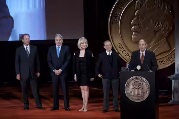 David Horn, Albert Tapper, Barbara Brilliant, Joel Grey and Michael Kantor accept the Award for "Great Performances: Broadway Musicals: A Jewish Legacy." (2014)