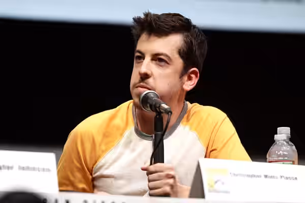 Christopher Mintz-Plasse speaking at the 2013 San Diego Comic Con International, for "Kick-Ass 2", at the San Diego Convention Center in San Diego, California. 
