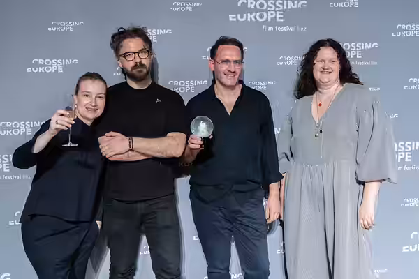 Anamaria Marinca, Bogdan Mureșanu, Klaudiusz Chrostowski and Guoda Vaitiekutė at the Crossing Europe film festival in Linz 2025