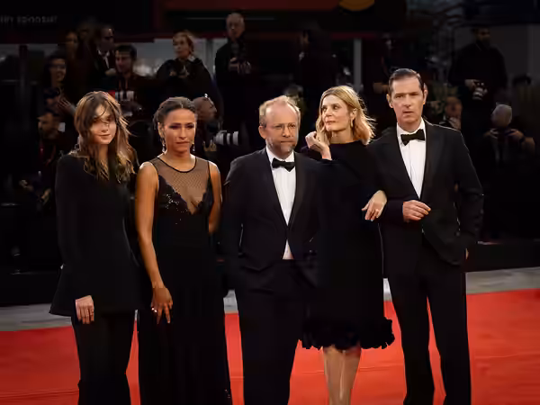 Clara Pacini, Léonie Simaga, Nicolas Pariser, Chiara Mastroianni and Melvil Poupaud at the 83rd Venice International Film Festival (2026)