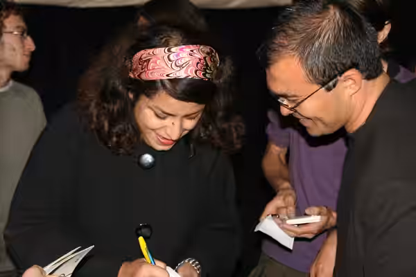 Marjane Satrapi in 2007 during an Italien premiere of her film Persepolis